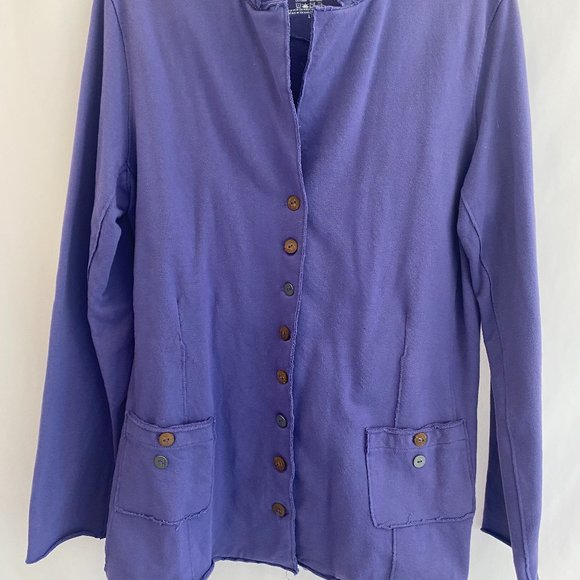 White Lotus Lifestyle Purple Long Sleeve Button Down Jacket Pockets Large - Picture 6 of 16